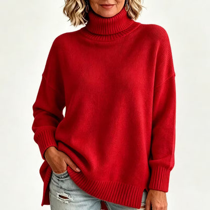 Women's Relaxed Roll Neck Knit Jumper