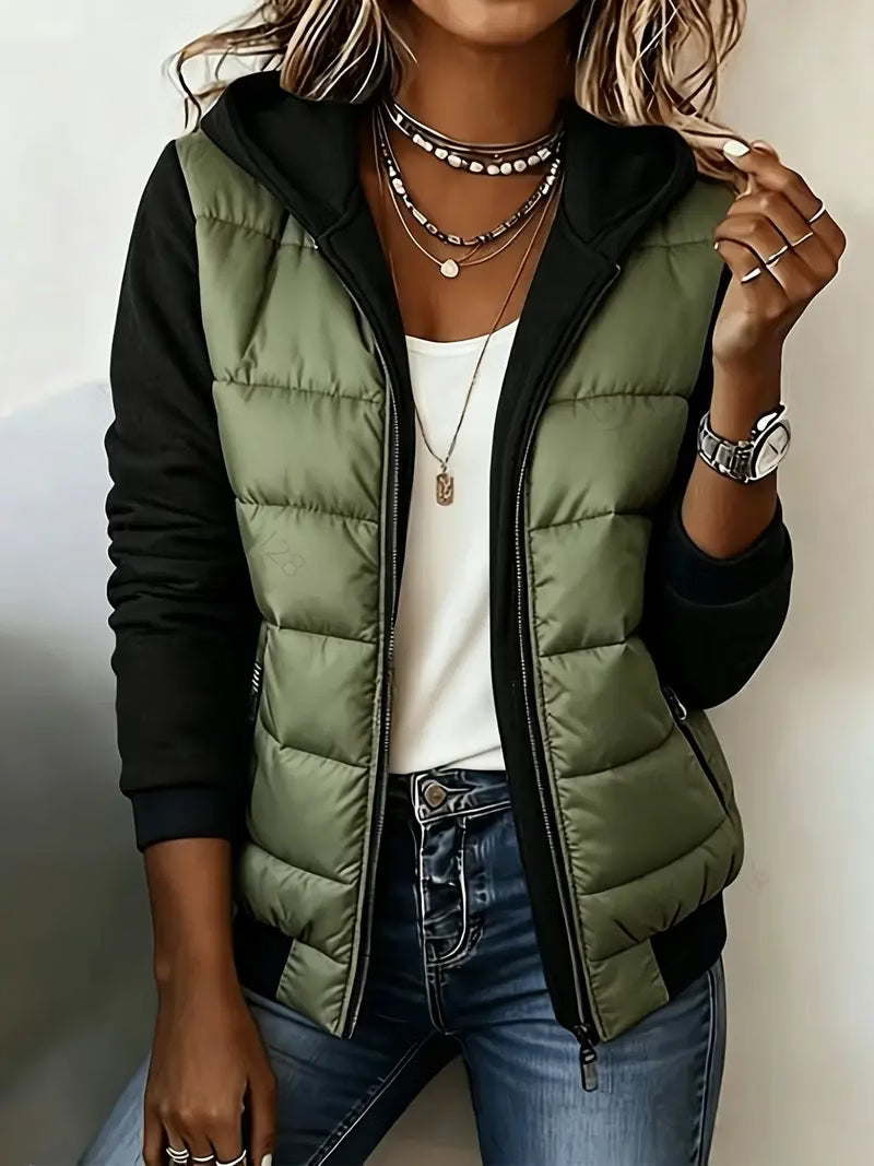 Women's Quilted Hooded Zip-Up Jacket