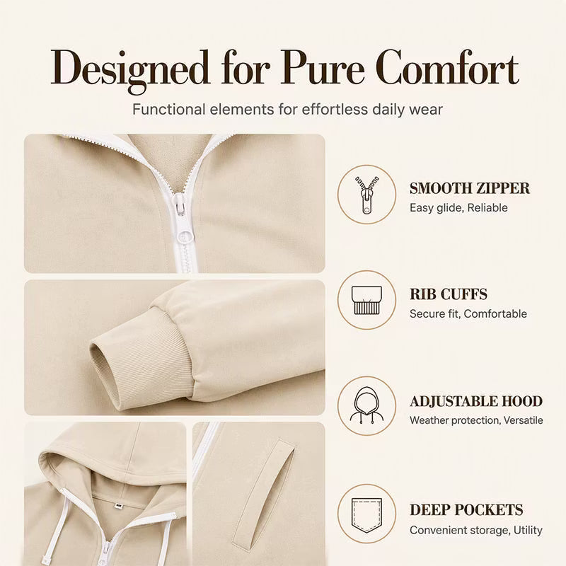 Women's Longline Zip-Up Hooded Jacket