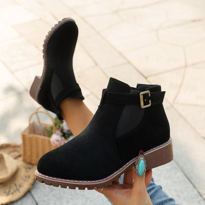 Women's Buckle Detail Ankle Boots