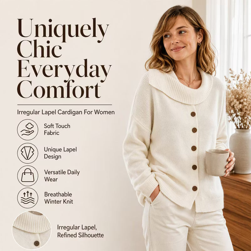 Women's Draped Collar Knit Cardigan