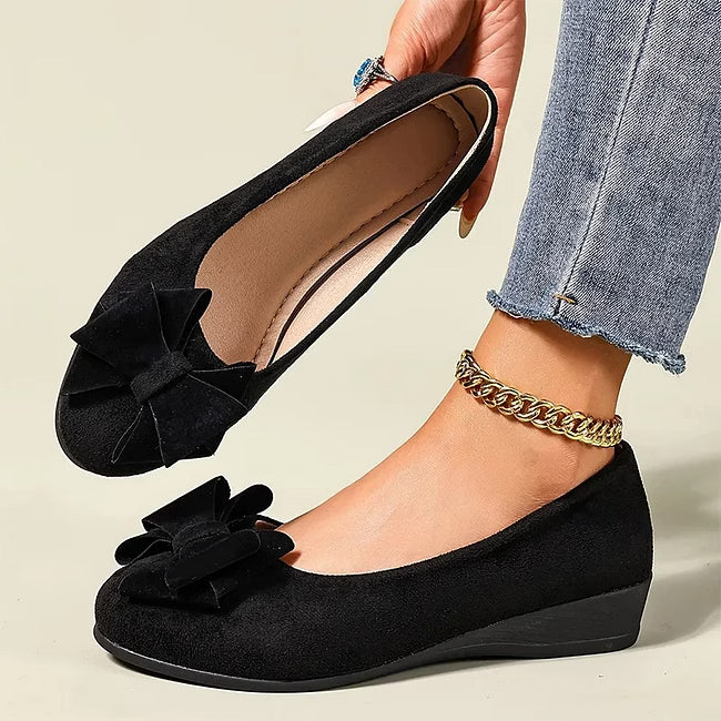 Women's Elegant Bow Detail Wedge Shoes