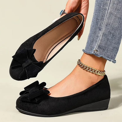 Women's Elegant Bow Detail Wedge Shoes