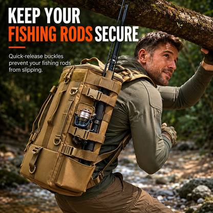 Men's Multi-Compartment Fishing Backpack