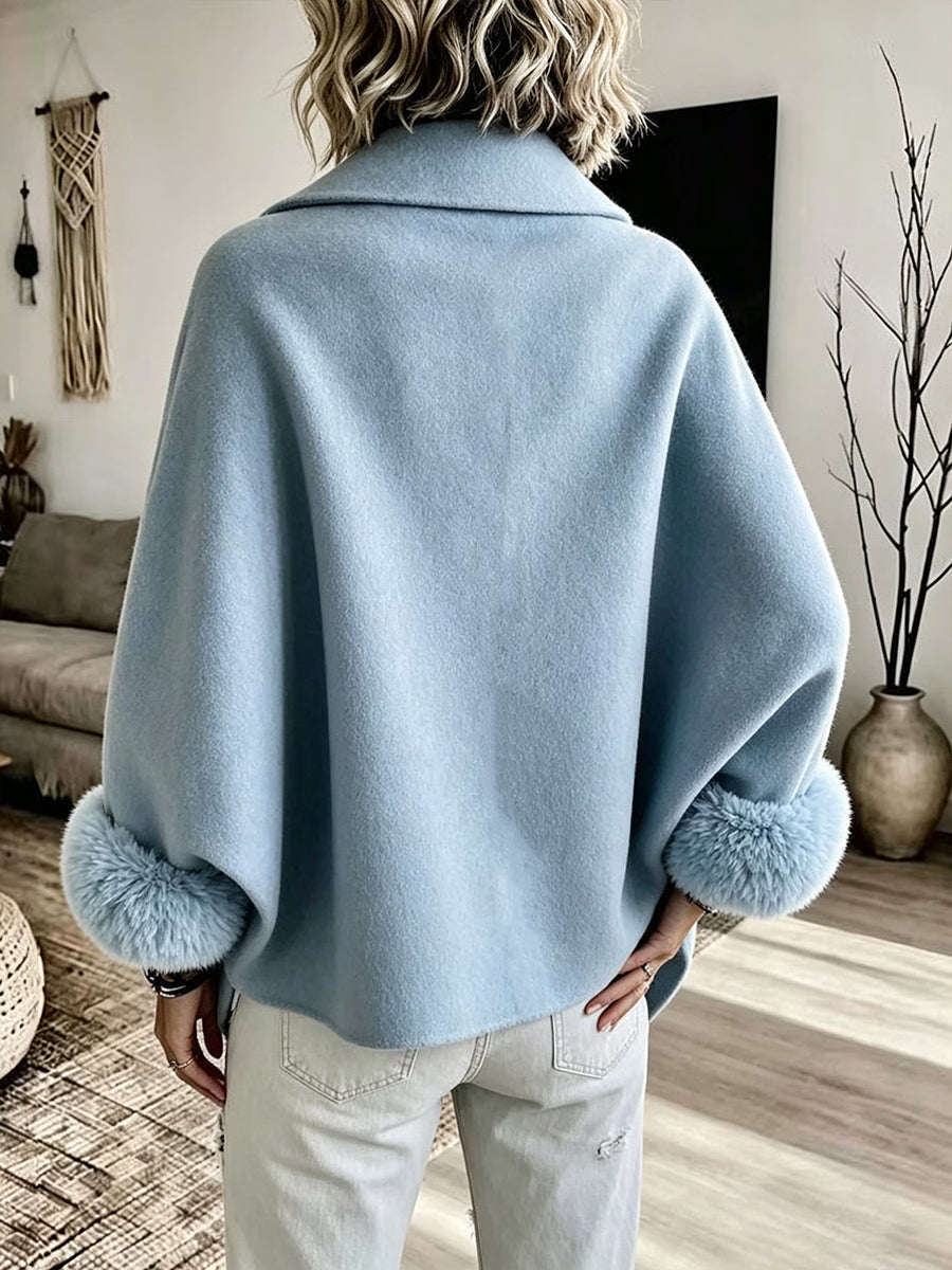 Women's Asymmetric Faux Fur Cuff Jacket
