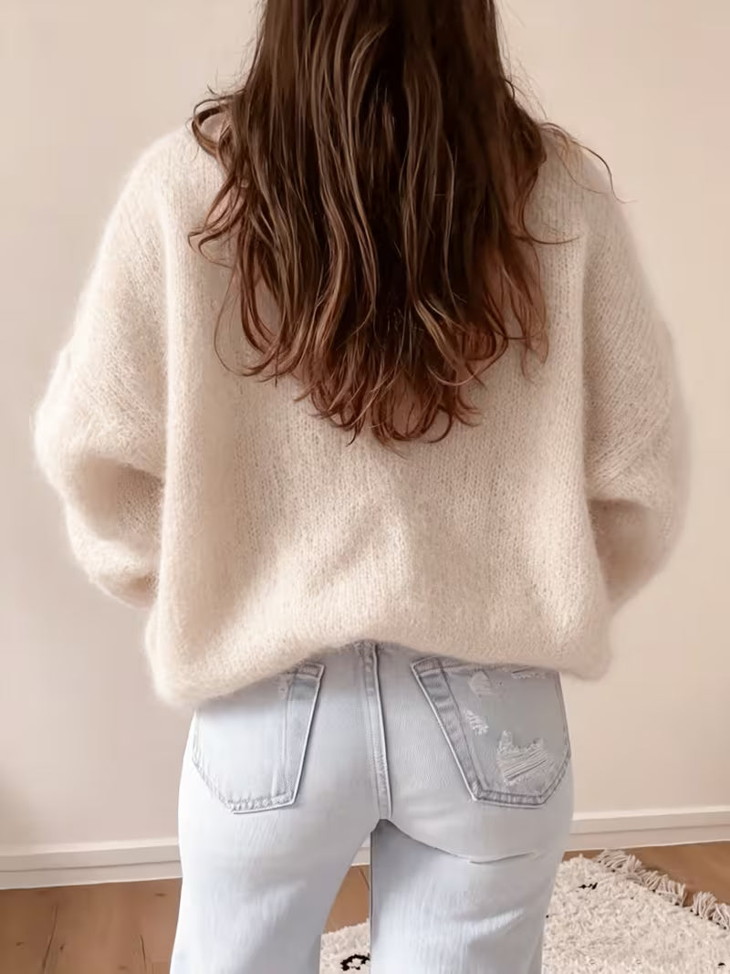 Women's Relaxed Lantern Sleeve Knit Jumper