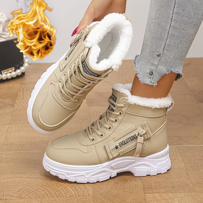 Women's Fluffy Trim Platform Winter Boots