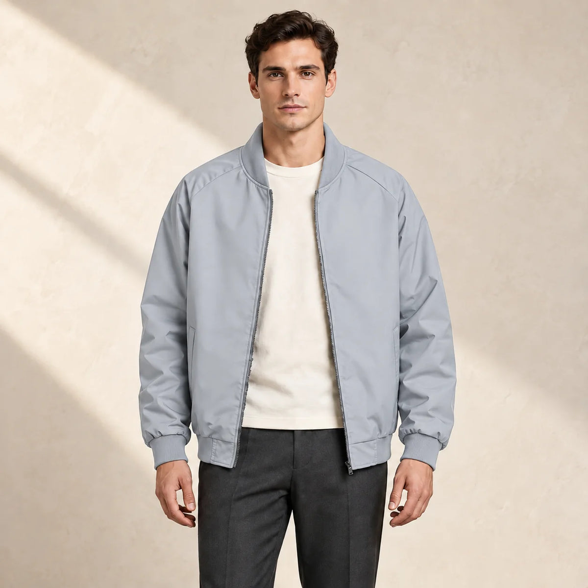 Men's Classic Zip-Up Bomber Jacket
