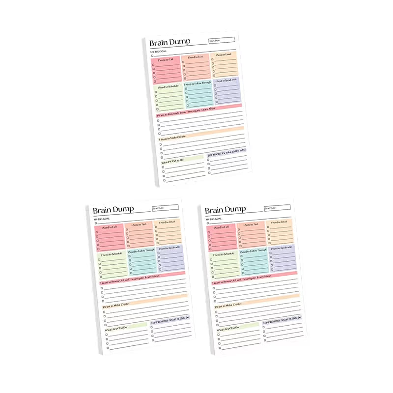 Daily Brain Dump Planning Pad