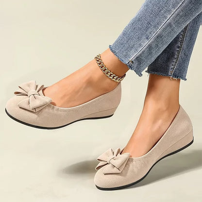 Women's Elegant Bow Detail Wedge Shoes