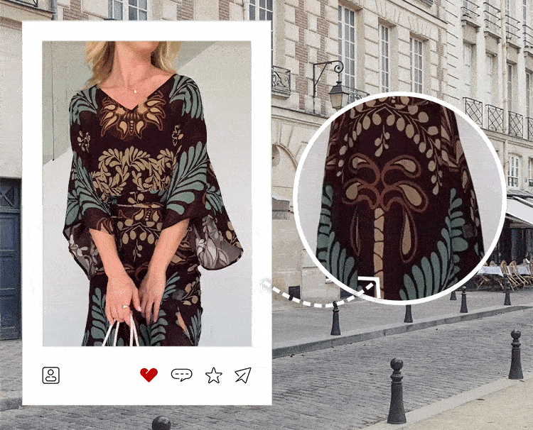 Women's Relaxed Bohemian V-Neck Dress
