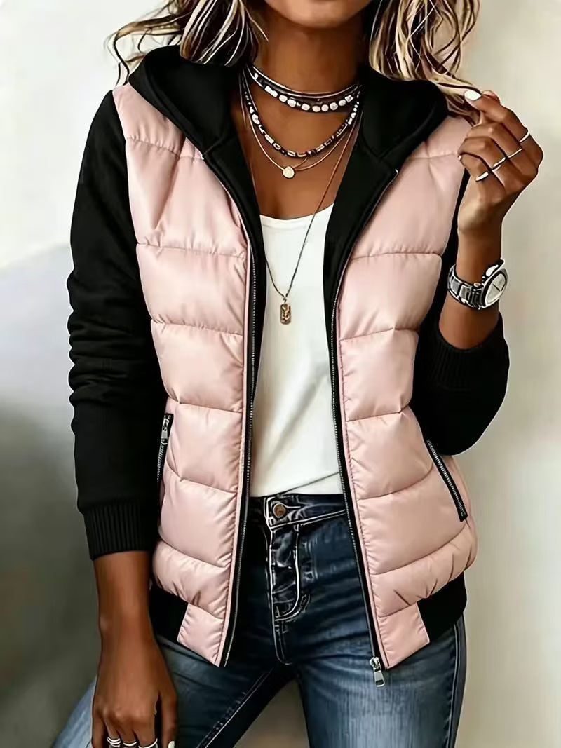 Women's Quilted Hooded Zip-Up Jacket
