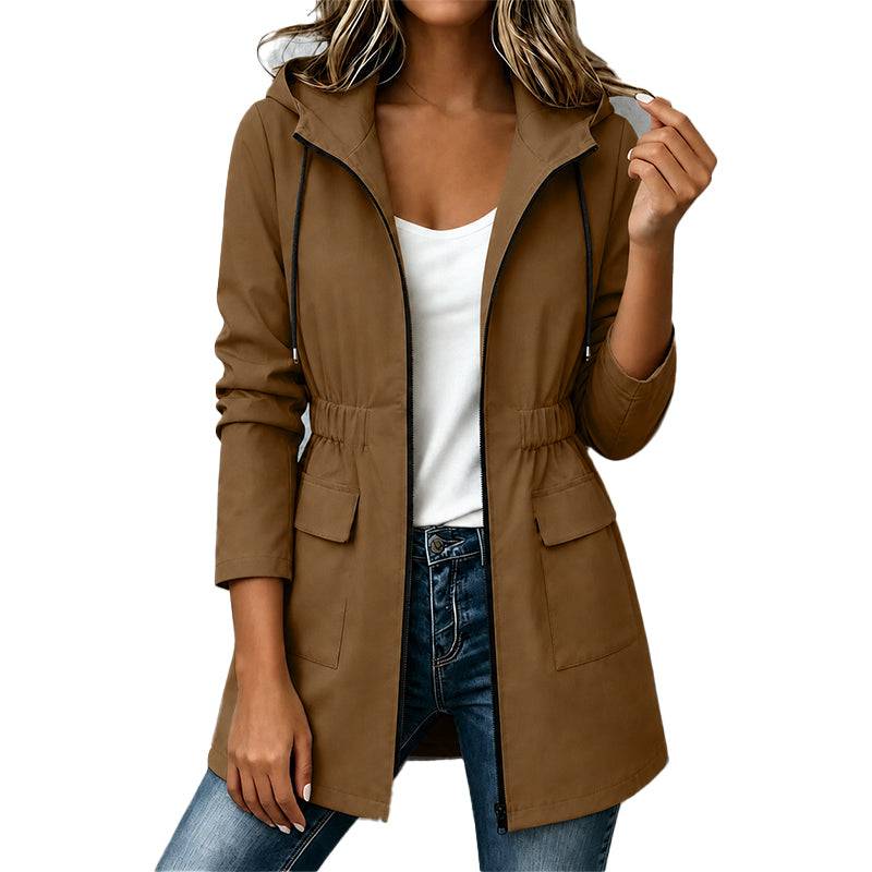 Women's Water Resistant Hooded Rain Jacket