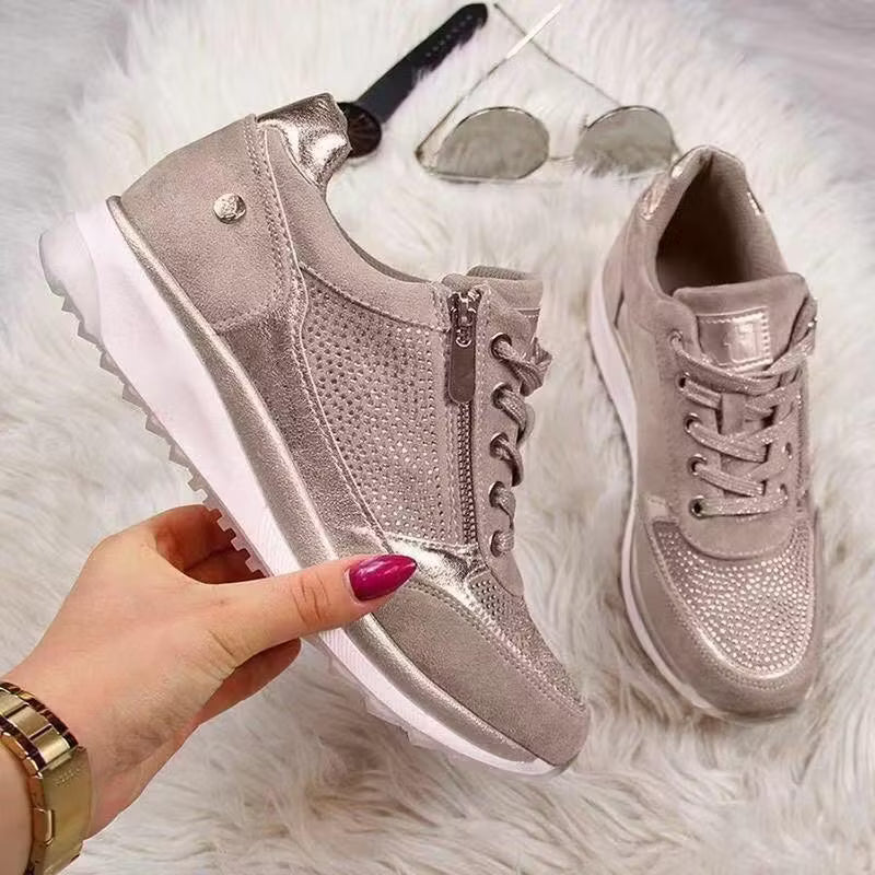 Women's Zip Detail Wedge Trainers
