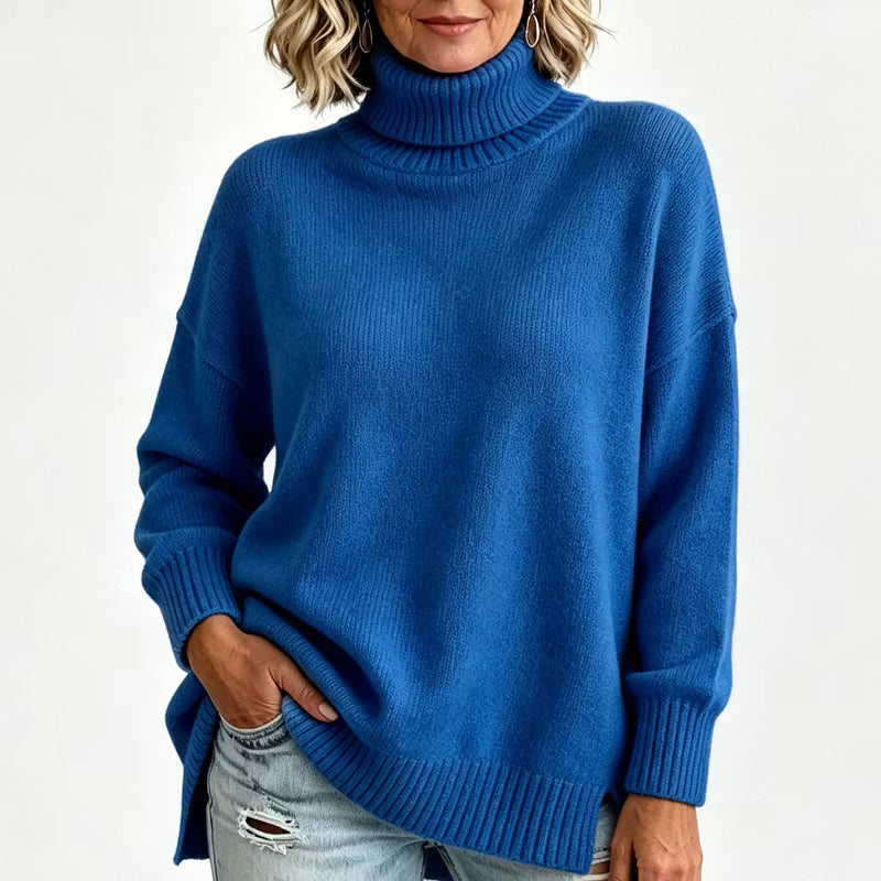 Women's Relaxed Roll Neck Knit Jumper