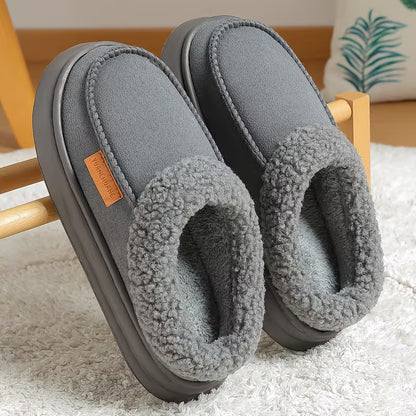 Men's Plush-Lined Winter Slippers