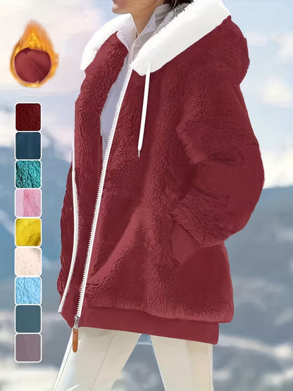 Women's Oversized Plush Hooded Coat