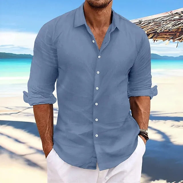 Men's Relaxed Long Sleeve Button Shirt