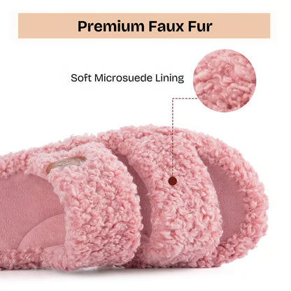 Women's Fuzzy Open-Toe Slippers