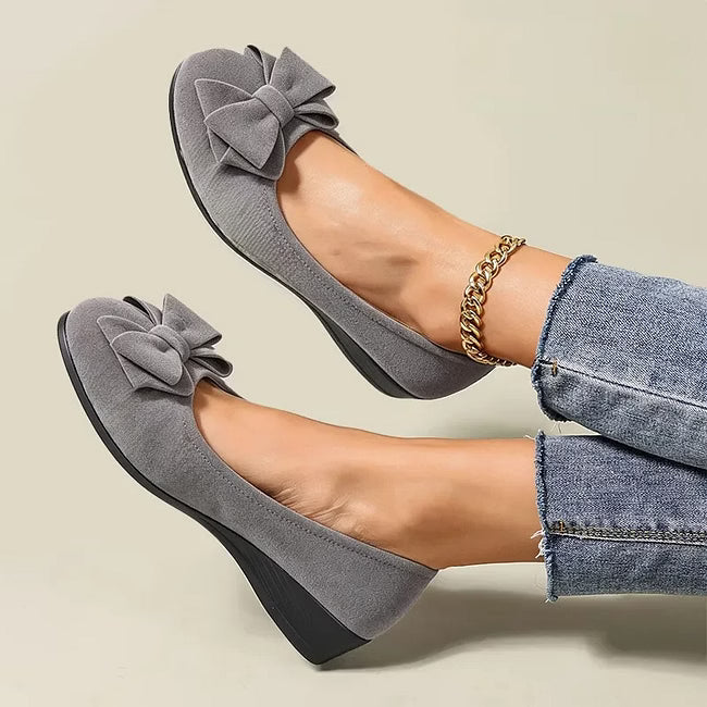 Women's Elegant Bow Detail Wedge Shoes