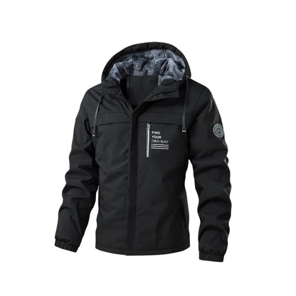 Men's Detachable Hood Fleece-Lined Jacket