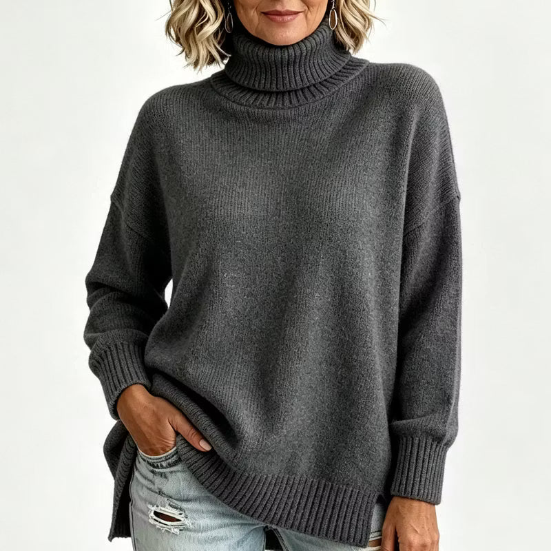 Women's Relaxed Roll Neck Knit Jumper