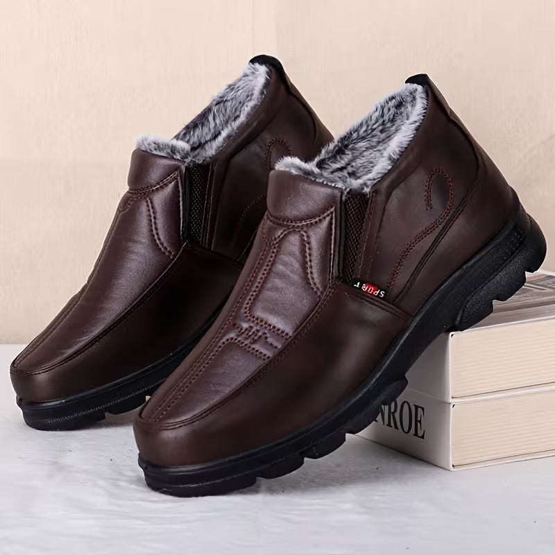 Men's Plush-Lined Winter Slip-On Shoes