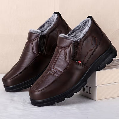 Men's Plush-Lined Winter Slip-On Shoes