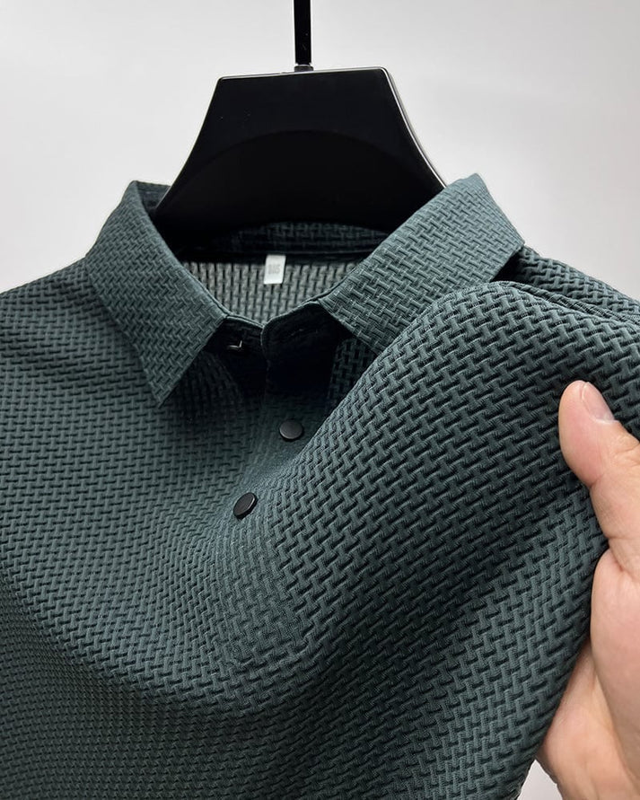 Men’s Breathable Mesh Detail Short Sleeve Polo Shirt