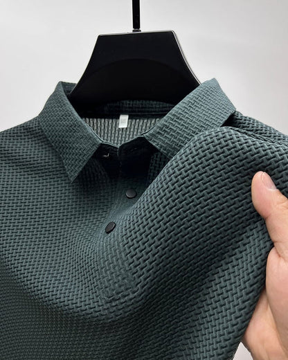 Men’s Breathable Mesh Detail Short Sleeve Polo Shirt