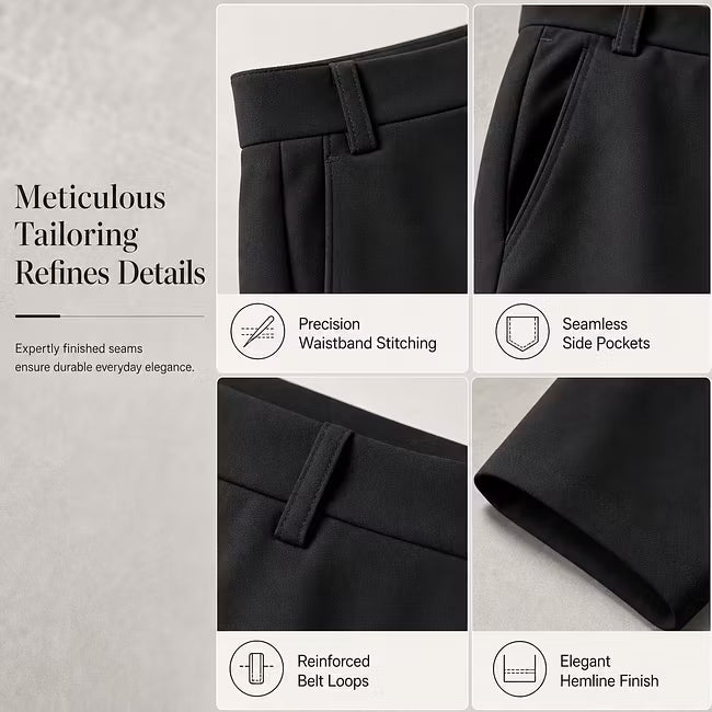 Women's High-Waisted Wide-Leg Tailored Trousers