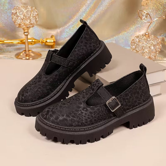 Women's T-Strap Chunky Sole Shoes