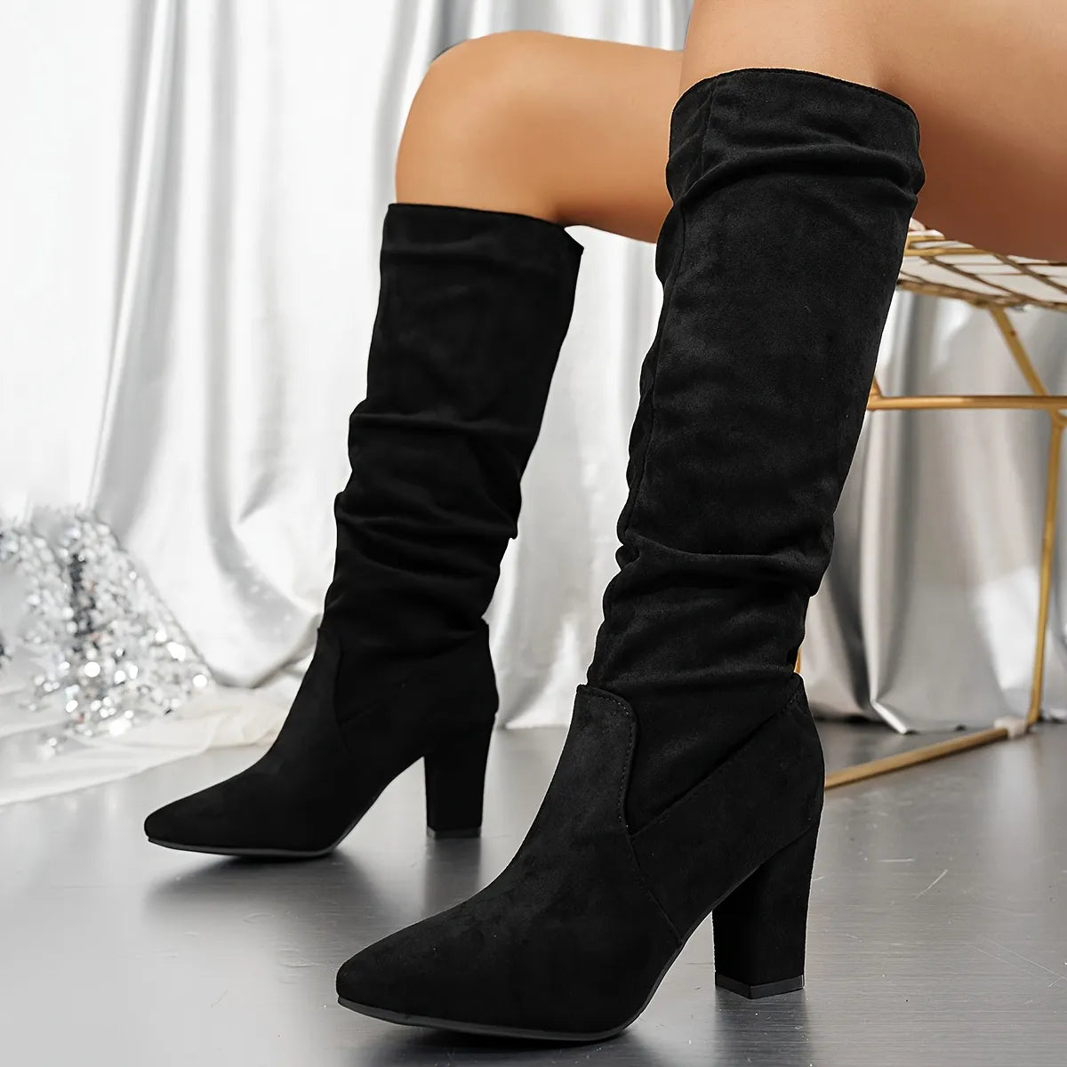 Women's Elegant Slouchy Knee-High Boots