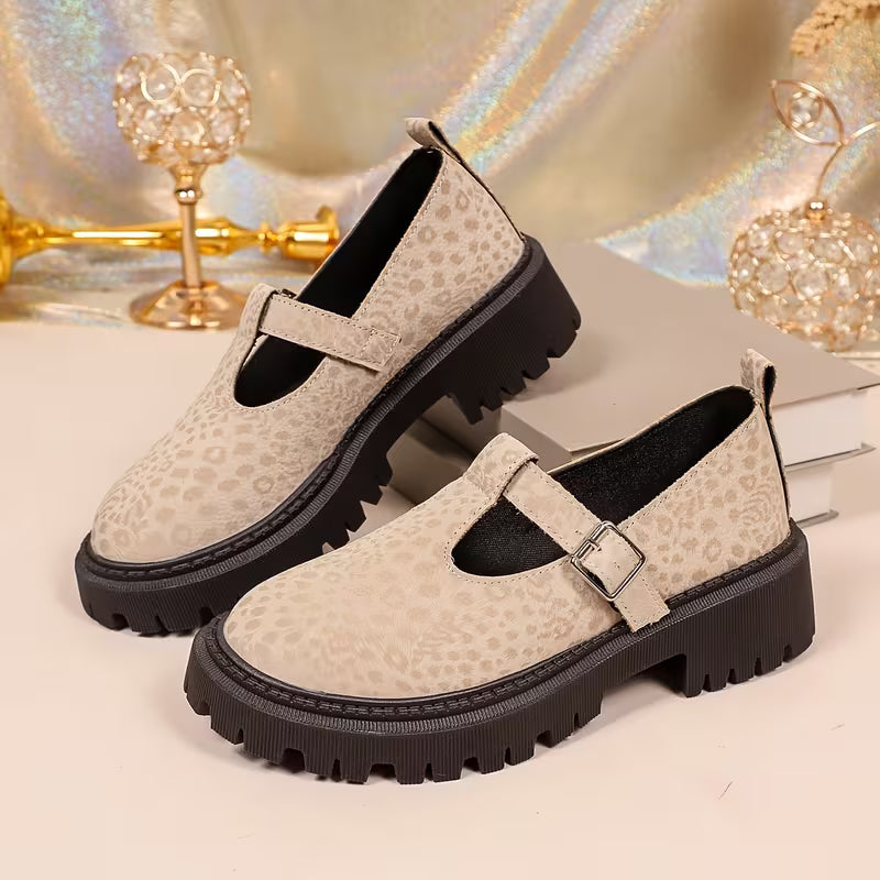 Women's T-Strap Chunky Sole Shoes