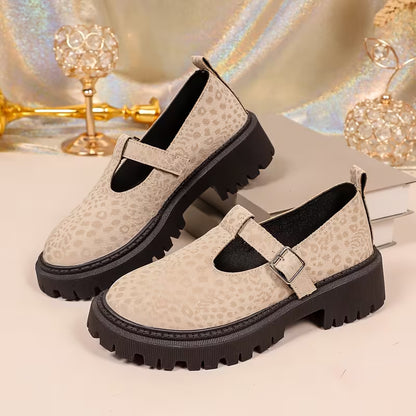 Women's T-Strap Chunky Sole Shoes