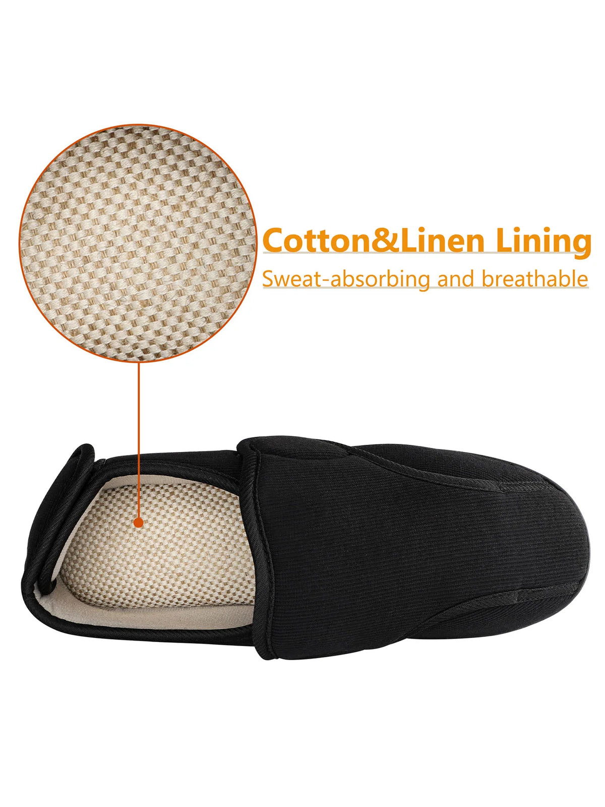 Adjustable Wide-Fit Memory Foam House Shoes