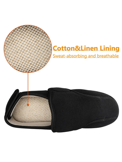 Adjustable Wide-Fit Memory Foam House Shoes