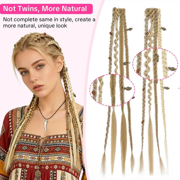 Women's Bohemian Decorative Clip-In Hair Braids