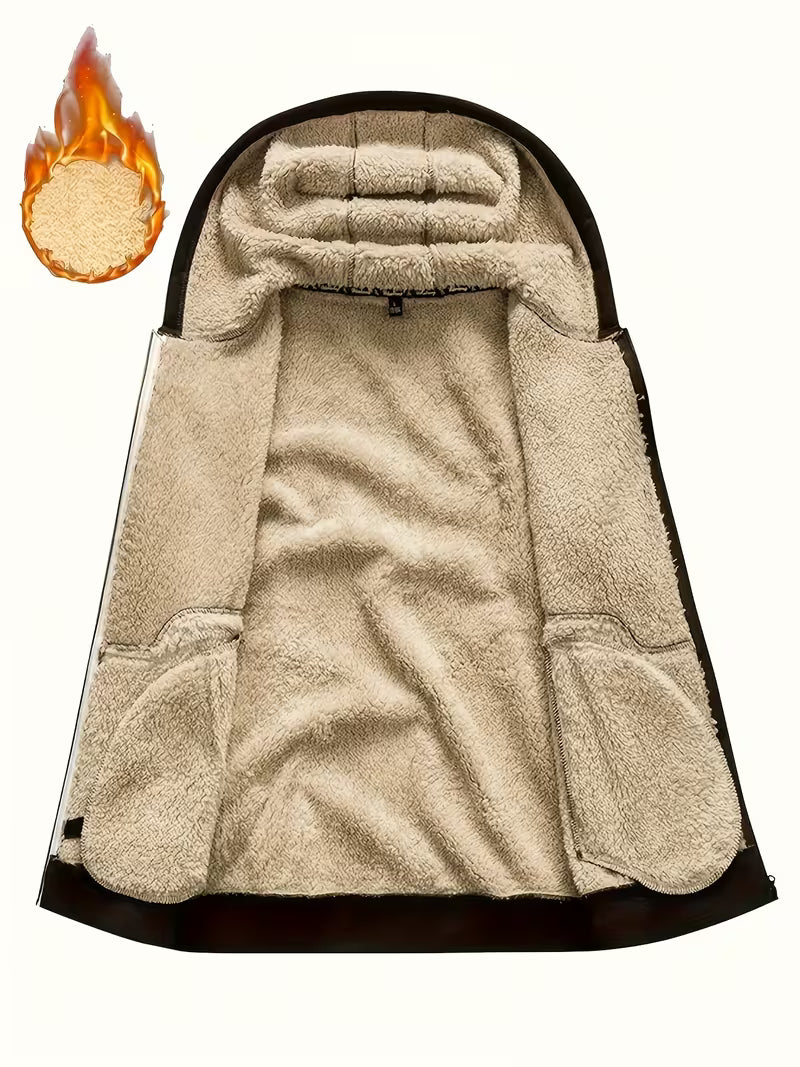 Men's 2-Piece Fleece-Lined Hooded Jacket Set