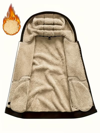 Men's 2-Piece Fleece-Lined Hooded Jacket Set