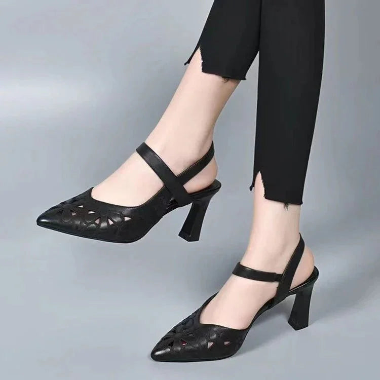 Women’s Soft-Leather-Look Comfort Arch Support Heels