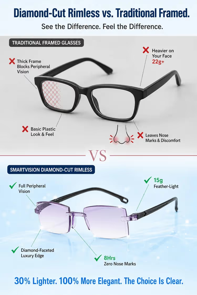 Rimless Reading Glasses