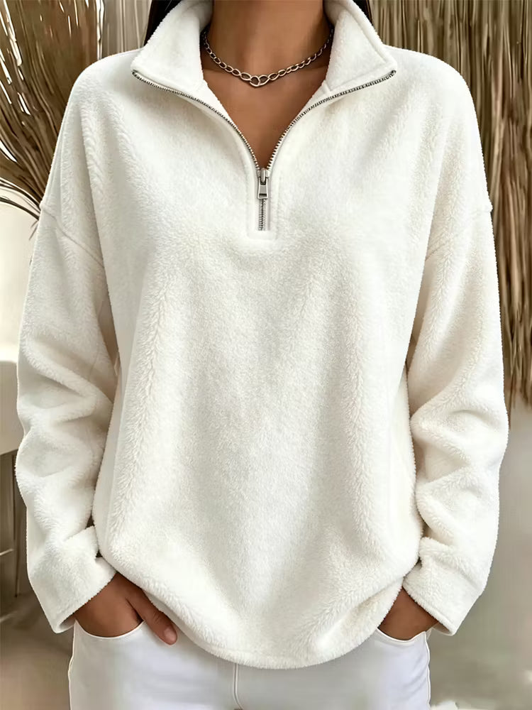 Women's Plush Half-Zip Fleece Sweatshirt