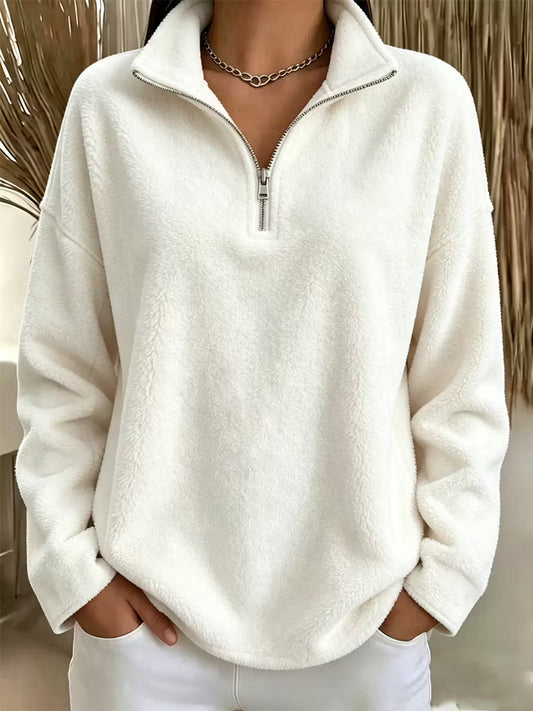 Women's Plush Half-Zip Fleece Sweatshirt