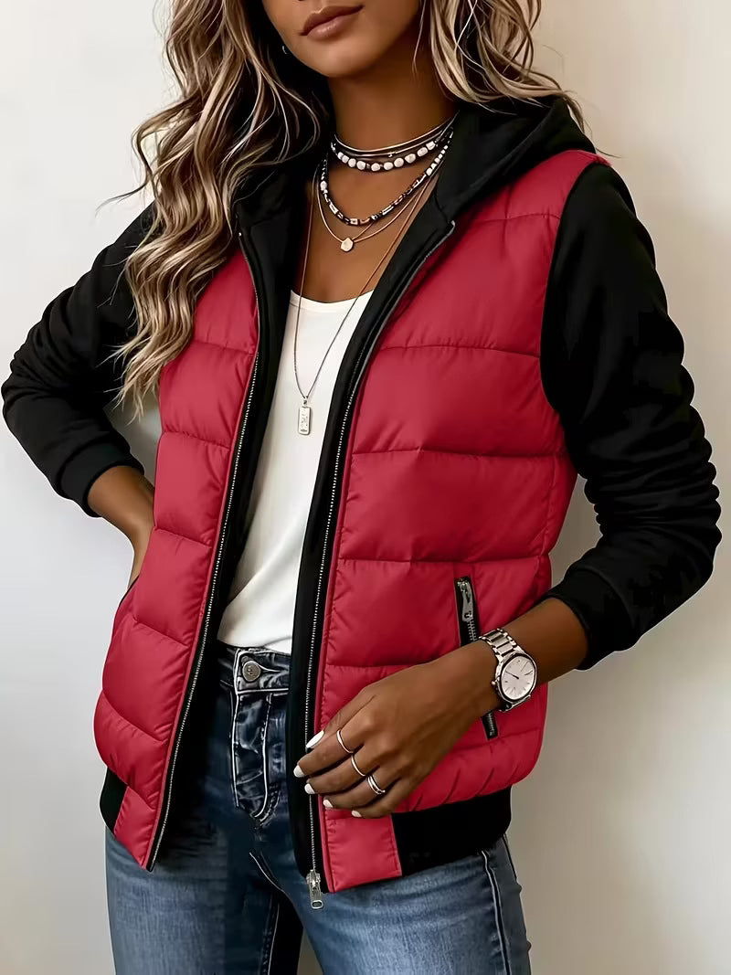 Women's Quilted Hooded Zip-Up Jacket