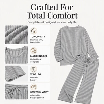 Women's Soft Ribbed Two-Piece Lounge Set