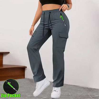 Women’s Straight-Leg Multi-Pocket Cargo Trousers