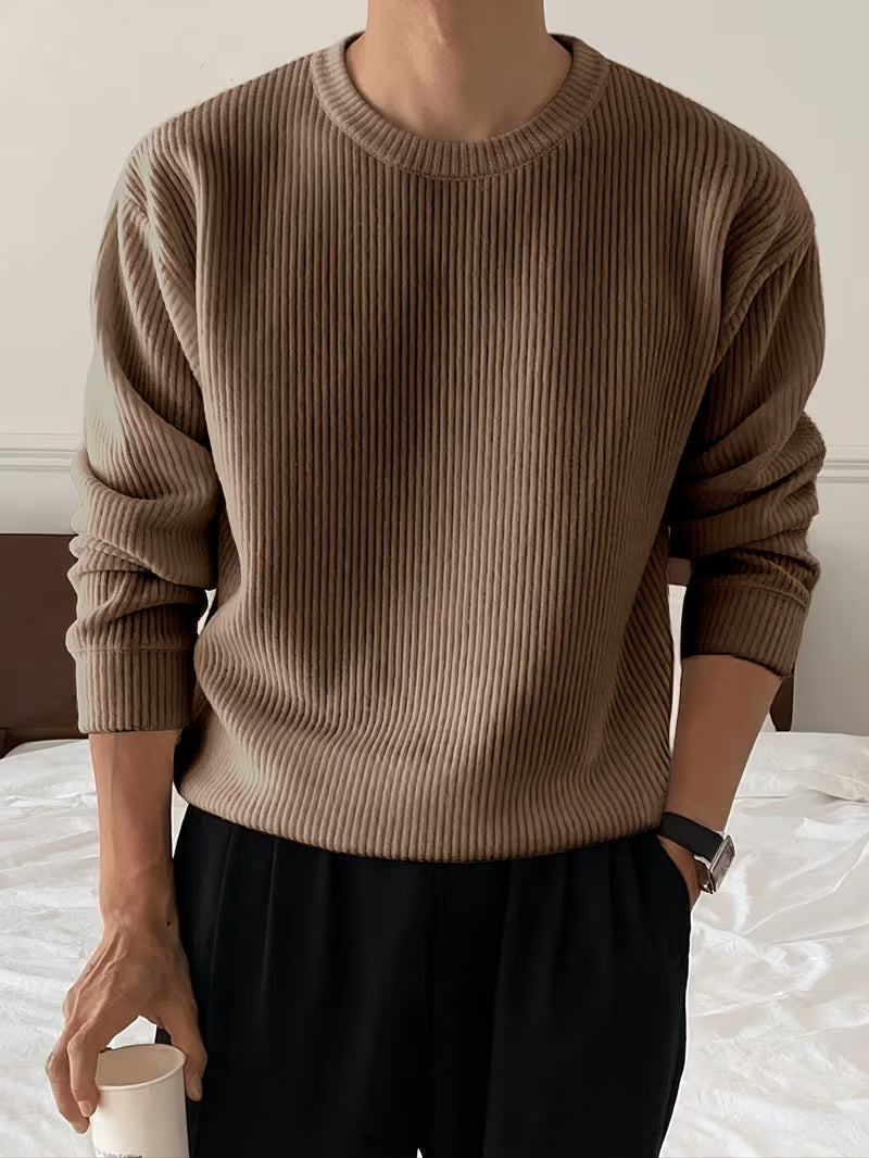 Men's Ribbed Crew Neck Pullover