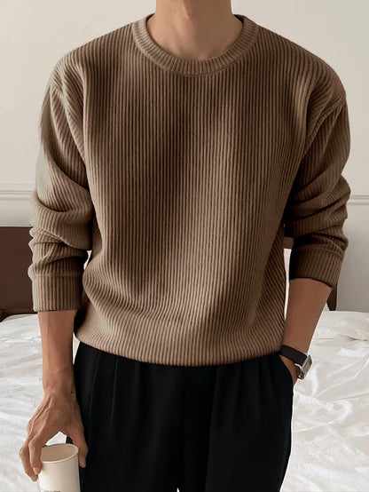 Men's Ribbed Crew Neck Pullover