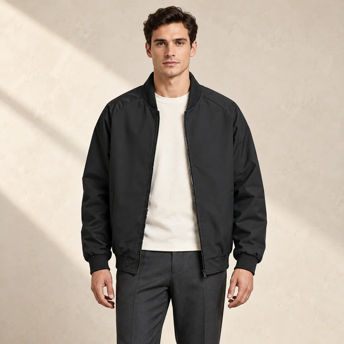 Men's Classic Zip-Up Bomber Jacket